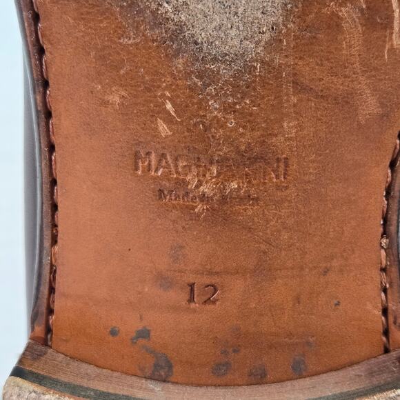 Magnanni Manolo Cognac Brown Medallion Toe Burnished Brogue Oxford Mens 12 M - Picture 12 of 15